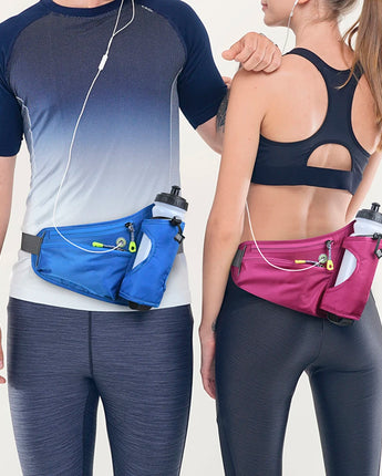 Running Waist Bag with Water Bottle Holder - Adjustable Fanny Pack for Outdoor Sports